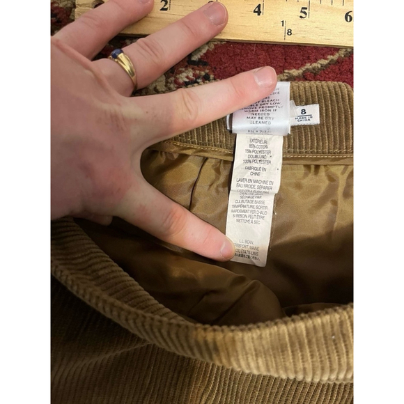 Women’s 1950’s/60’s Made in USA L.L Bean Brown Corduroy Mini Skirt Size 8 - Picture 6 of 8